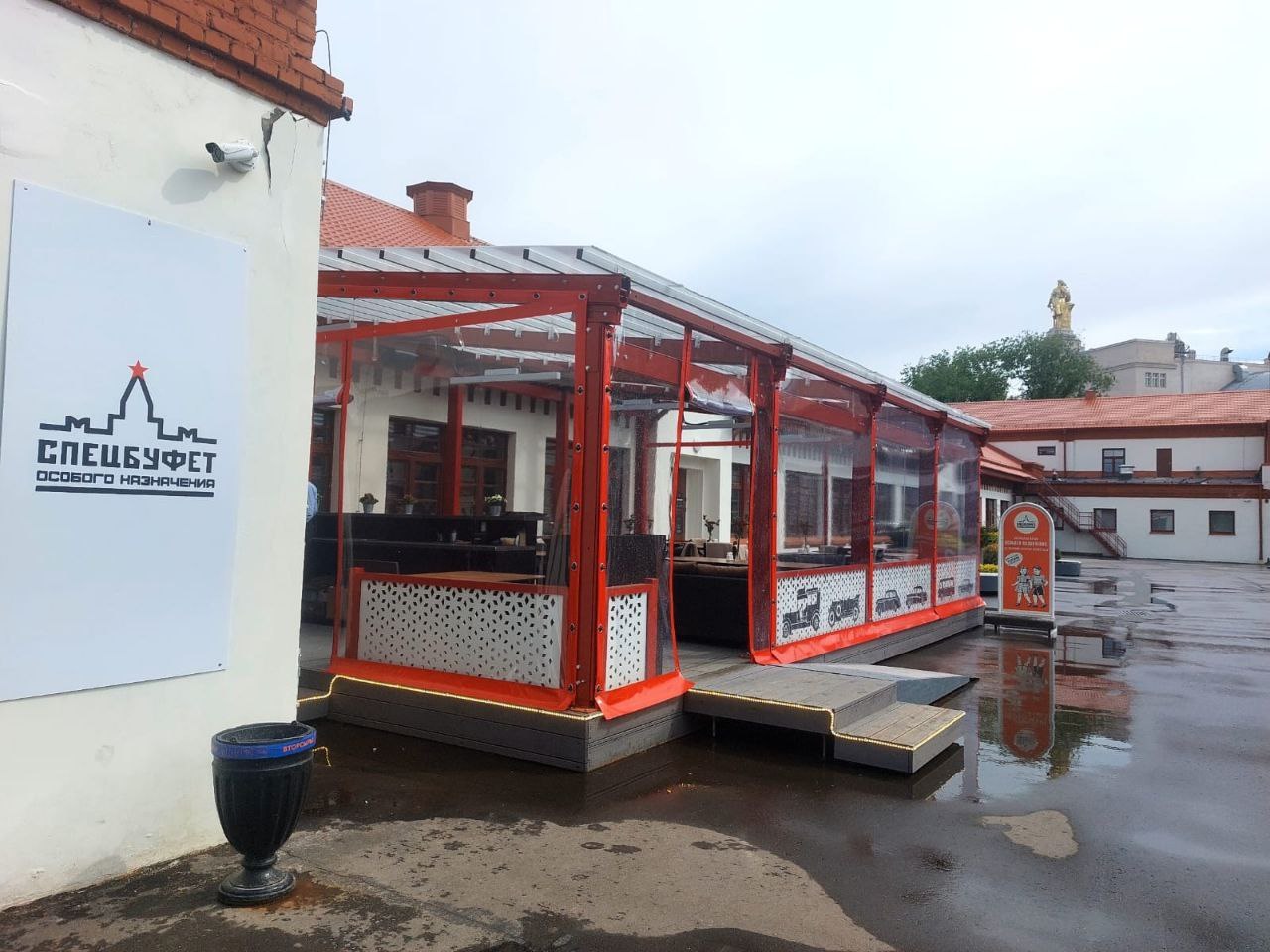 ПВХ шторы для летней террасы кафе в Борисоглебске
